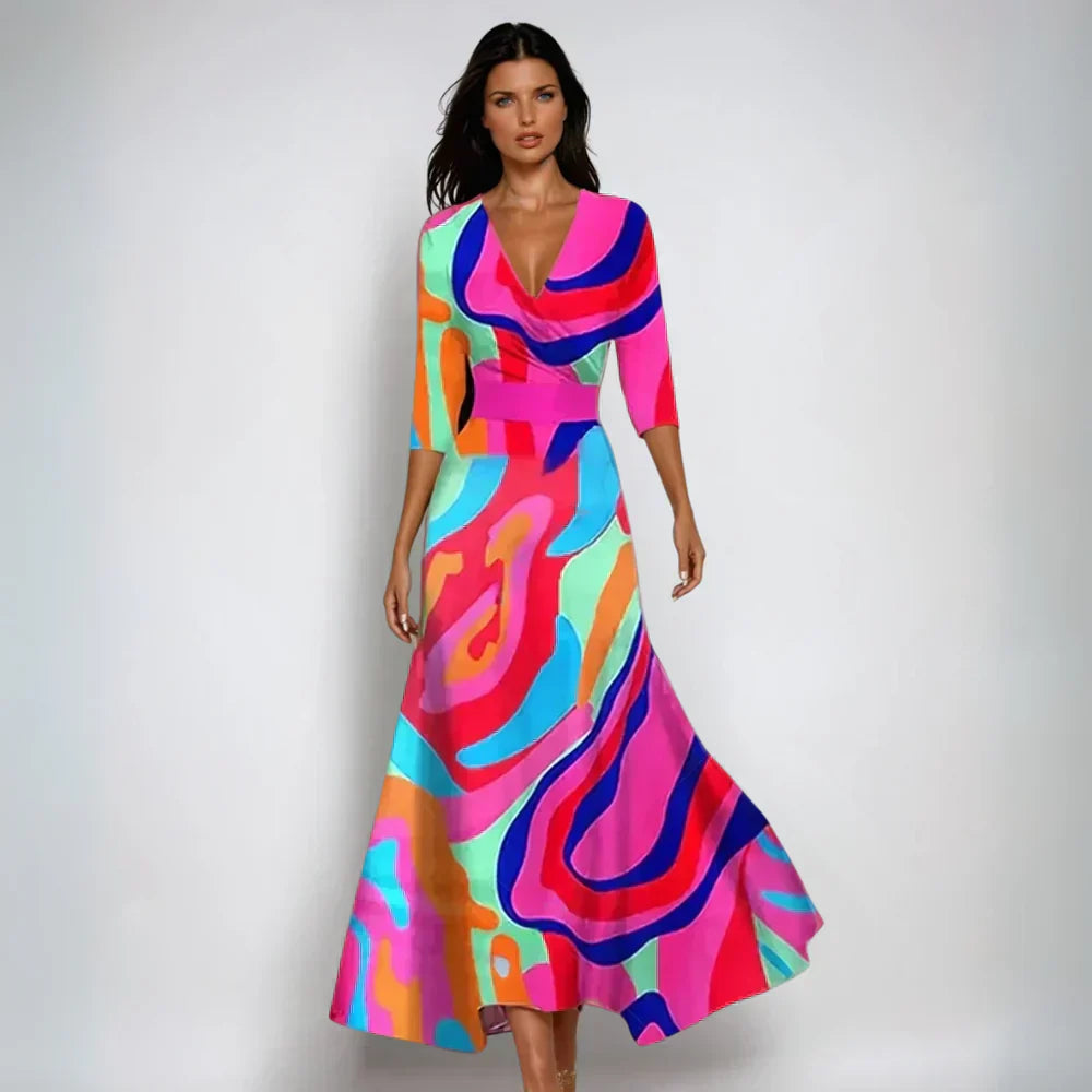 Ema | Flared Floral Robe