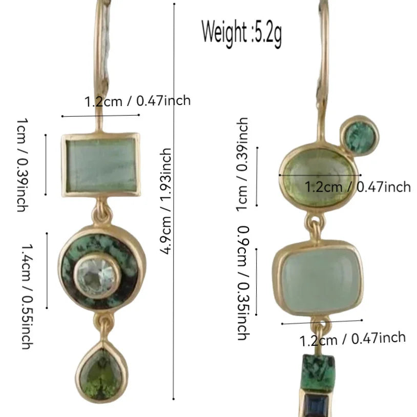 Pendientes verdes vintage