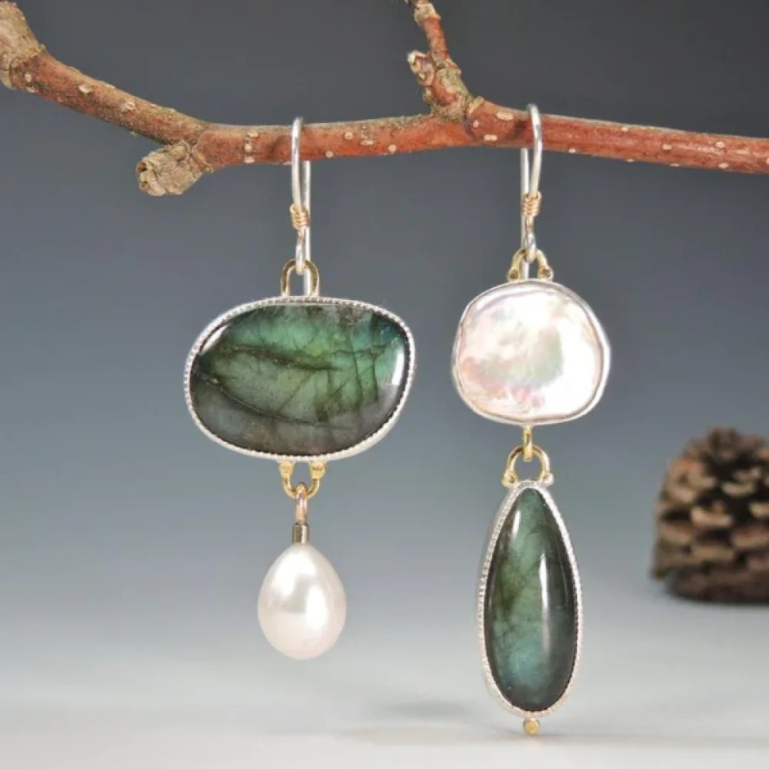 Pendientes de piedra vintage