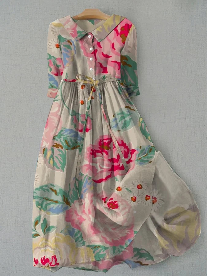 Givie - Vestido floral de manga corta
