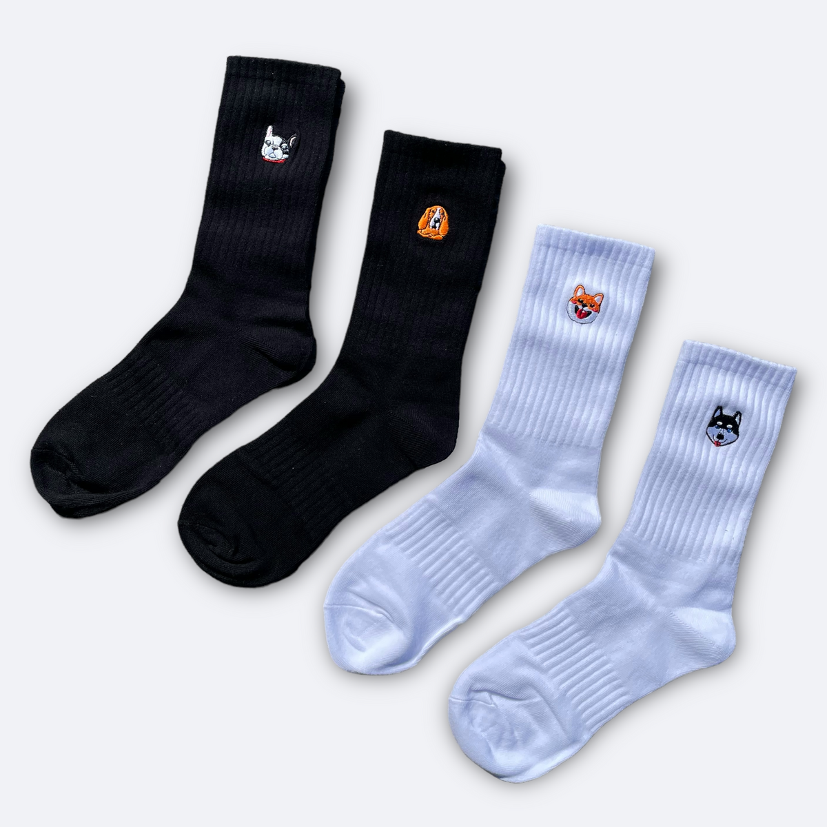 Dogs Crew 4-pack White & Black