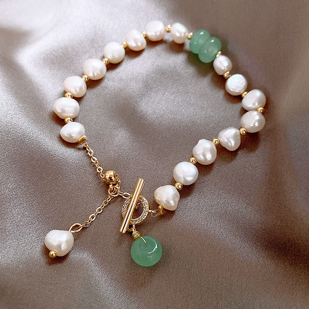 Pulsera de aventura con perlas marinas