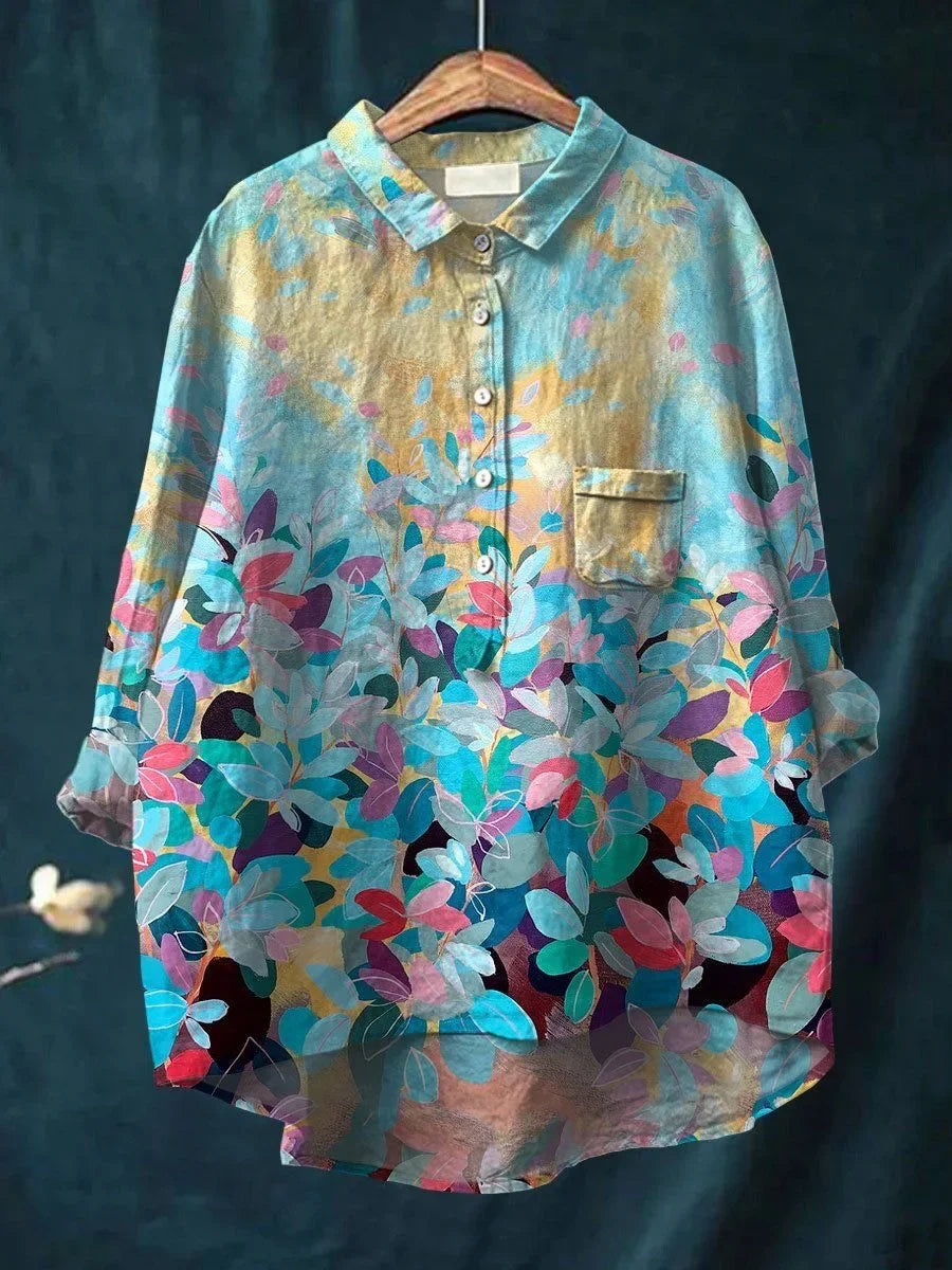Deia | Elegante camisa con botones florales