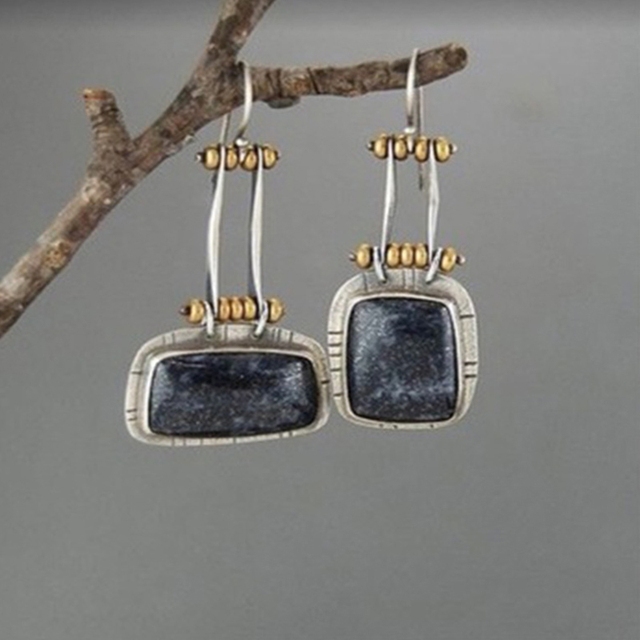 Vintage Silver Earrings Midnight