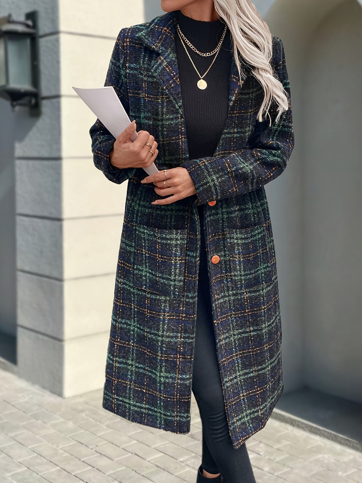 Avery – Elegant Plaid Coat