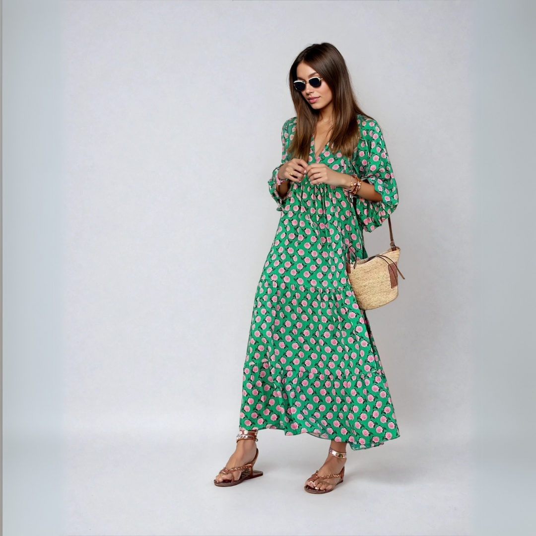 Ely | Boho Cotton Maxi Dress