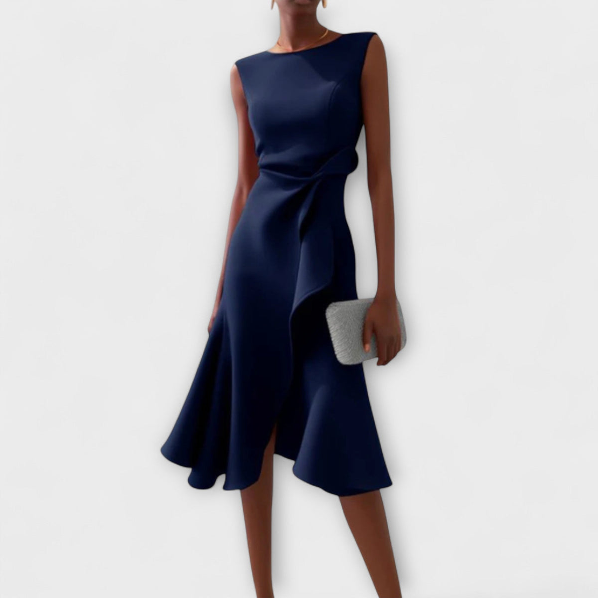 Juliette – Vestido midi drapeado asimétrico