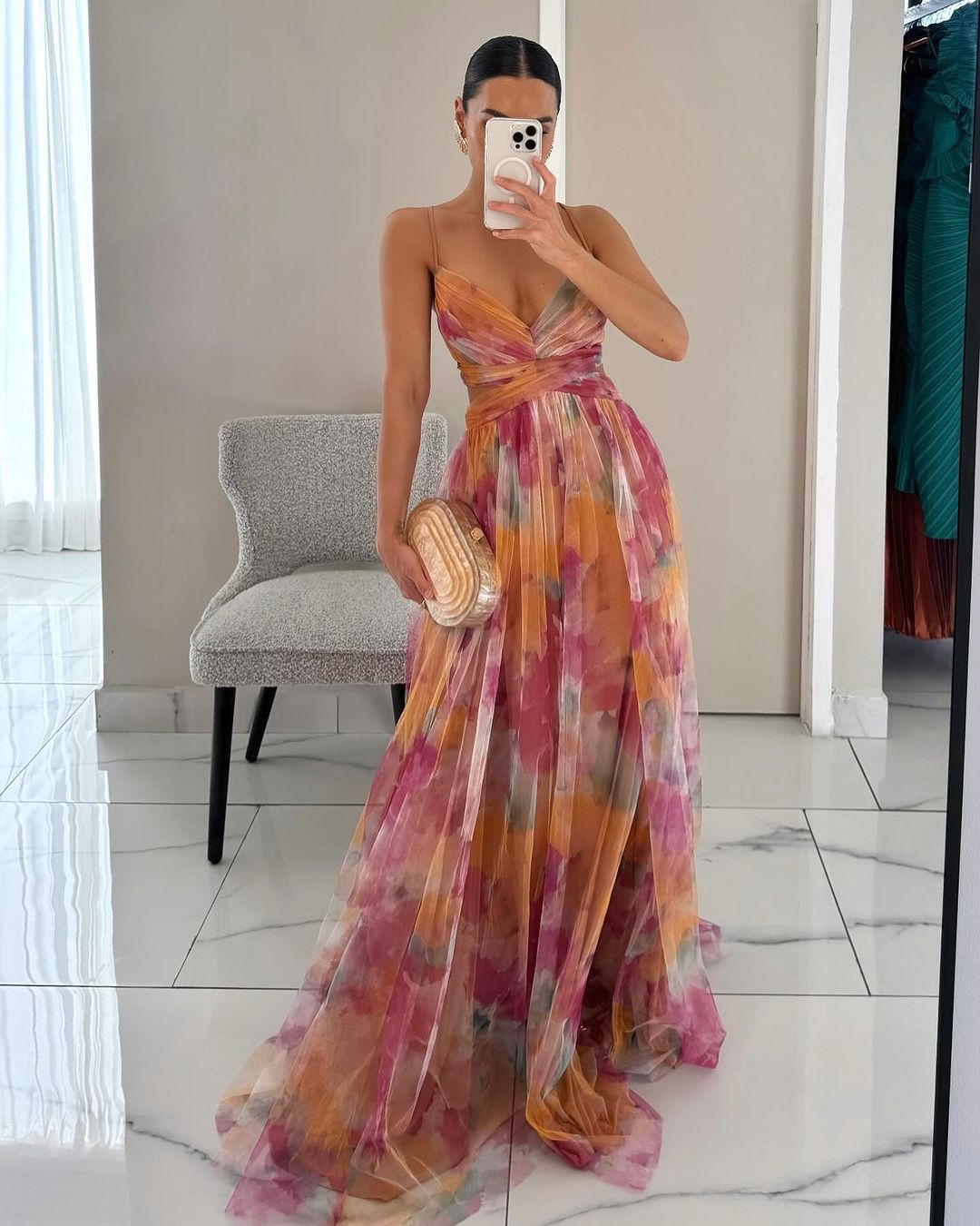 Frostine™ | Long floral and romantic dress