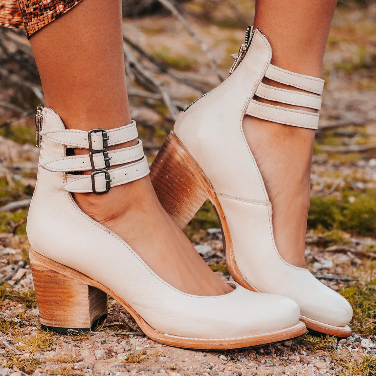 Sophia™ | Tacón de bloque de piel vintage