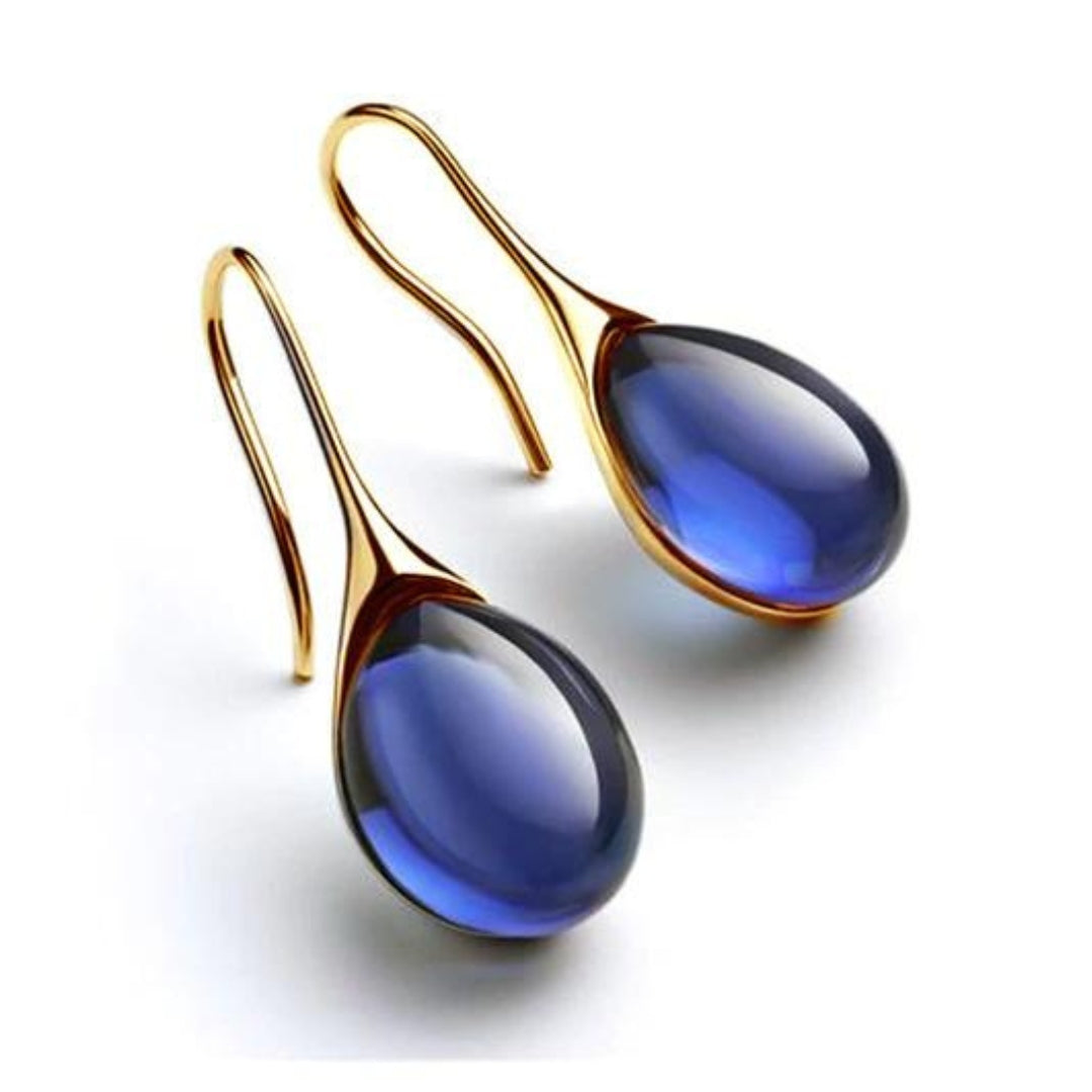 Pendientes colgantes de cristal en oro y plata