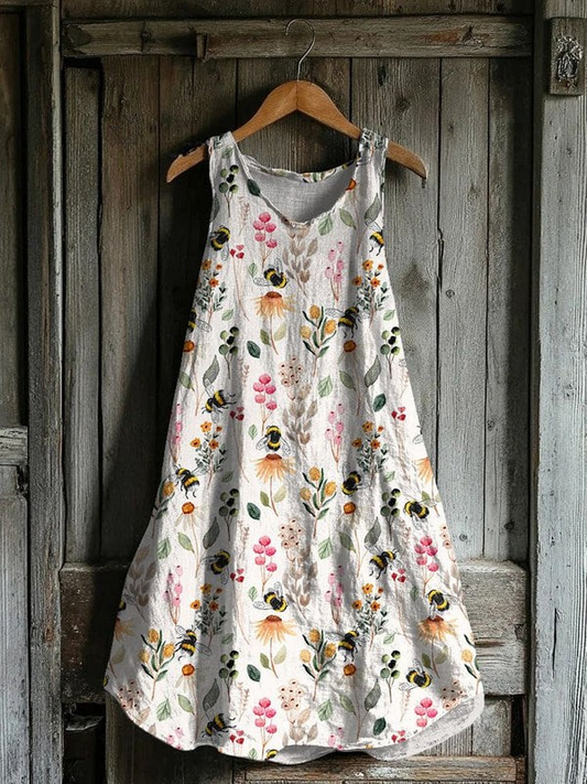 Vestido con tirantes de margaritas
