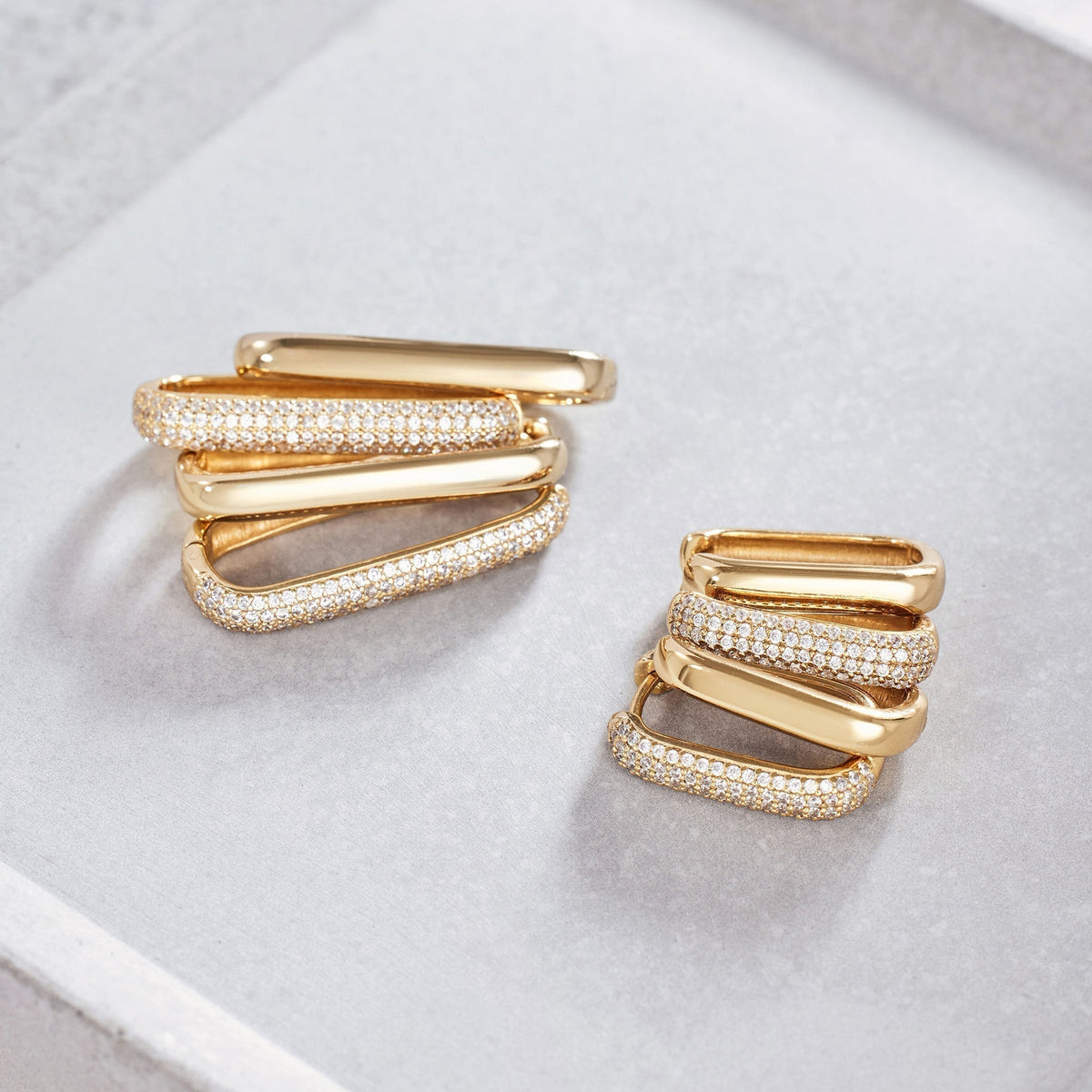 Aros pavé con iconos grandes