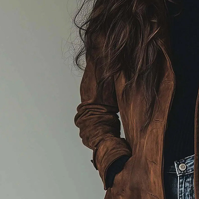 Philippa - Vintage Suede Trench Coat