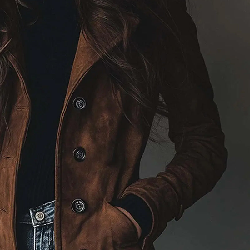 Philippa - Vintage Suede Trench Coat