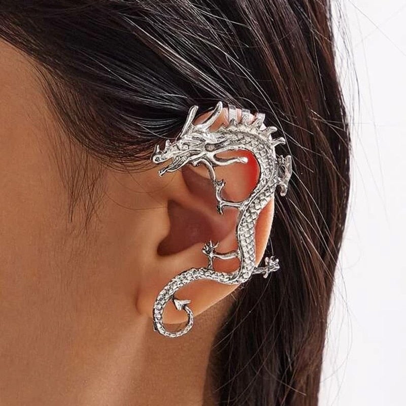 Charm - Silver Dragon Earrings