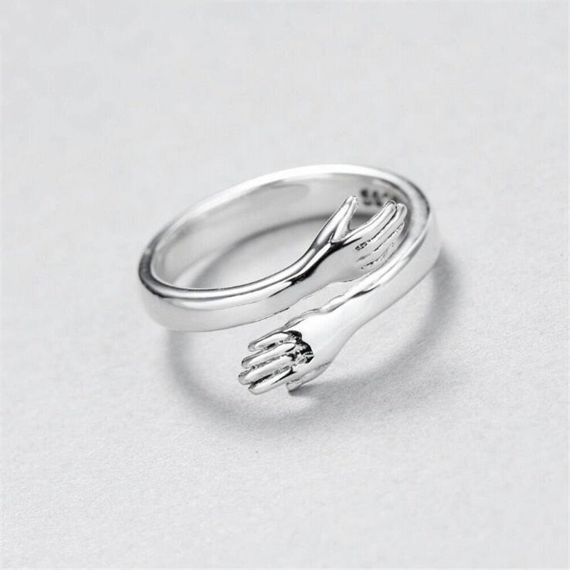 Anillo de abrazo ajustable de plata