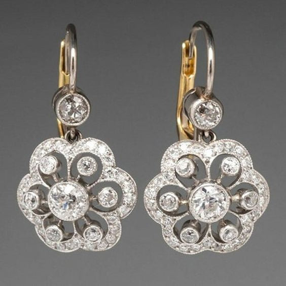 Pendientes vintage de mandala de cristal