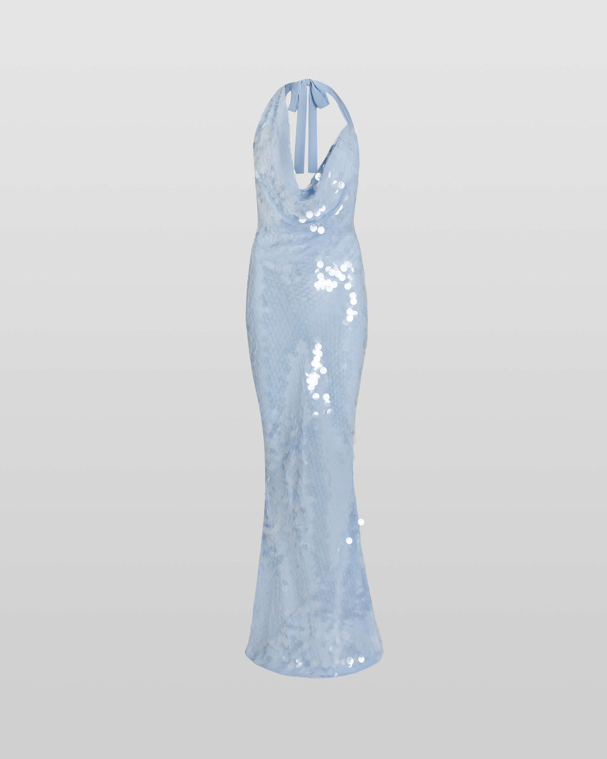 Naline™ | Vestido largo con cuello halter y lentejuelas 