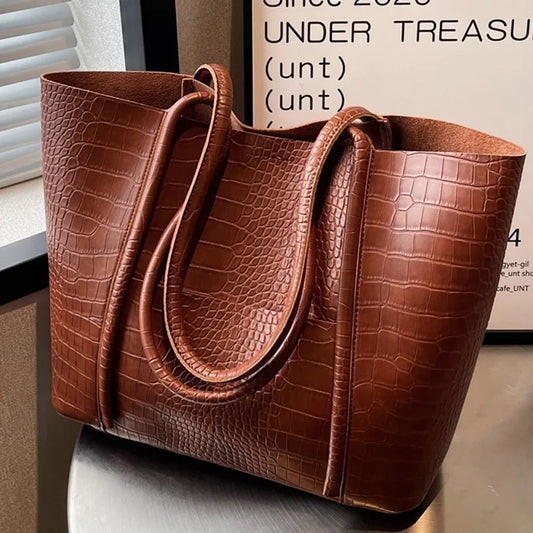 Betina™ - Bolso de hombro de piel de cocodrilo