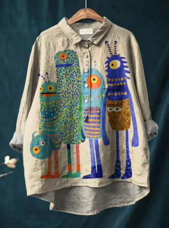 Jess | Camisa con estampado de monstruo juguetón