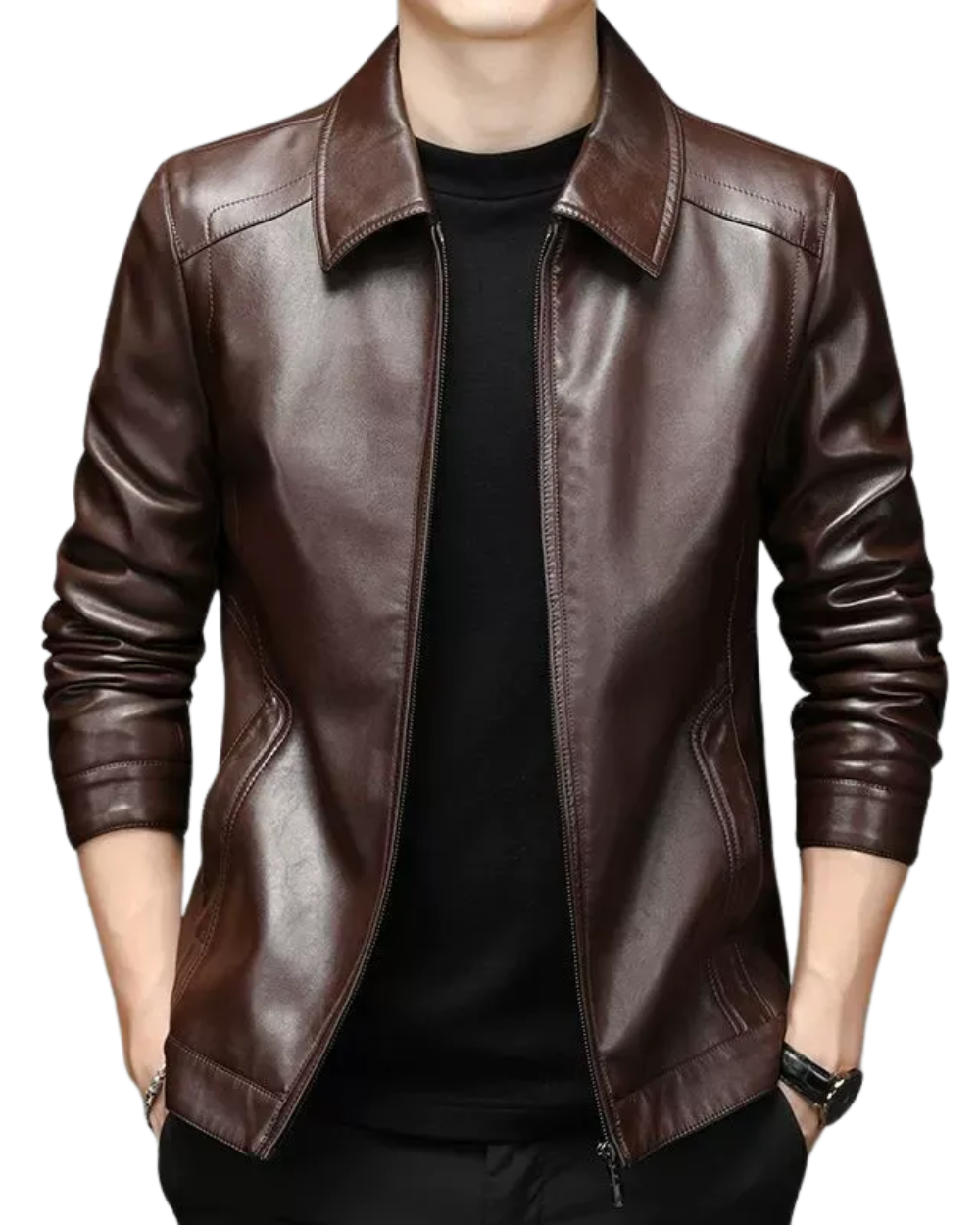 Chaqueta de cuero casual