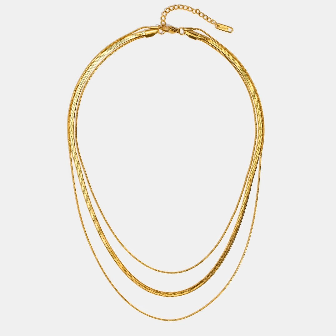 Collar de cadena multicapa de oro