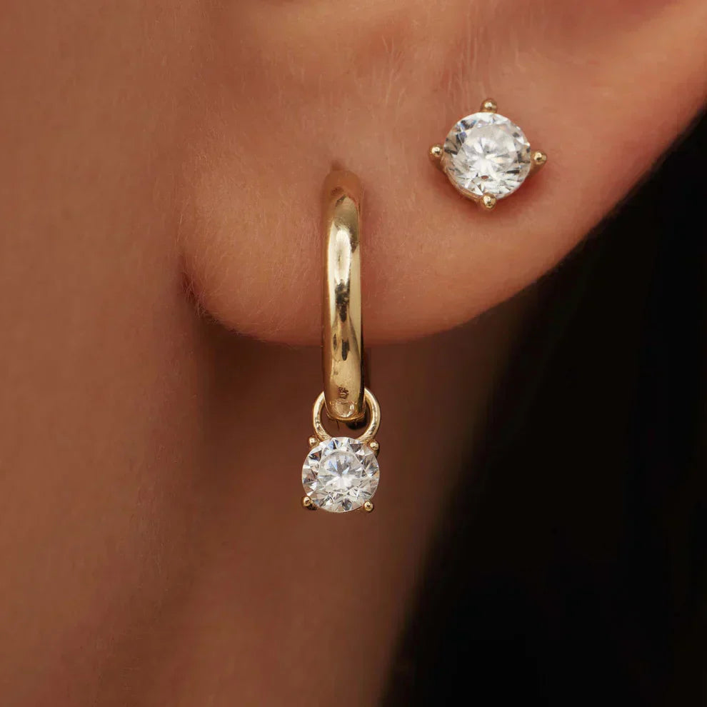 Pendientes de aro con piedras Larmes de Lune