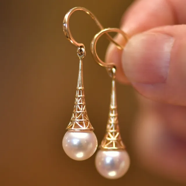 Elegancia - Pendientes de perlas vintage 
