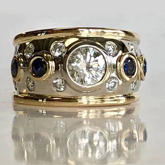 Vintage Gold Ring with Set Zirconia