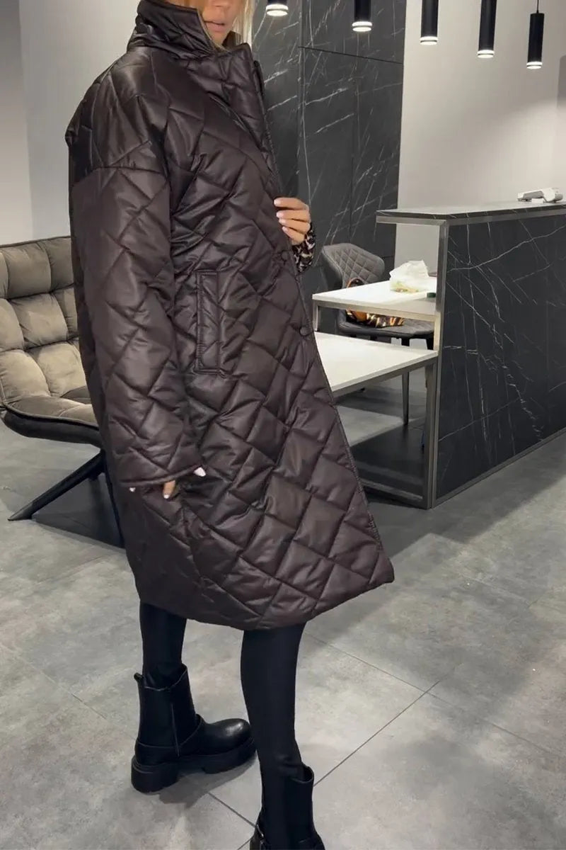 Ava – Reversible quilted coat with leopard print lining