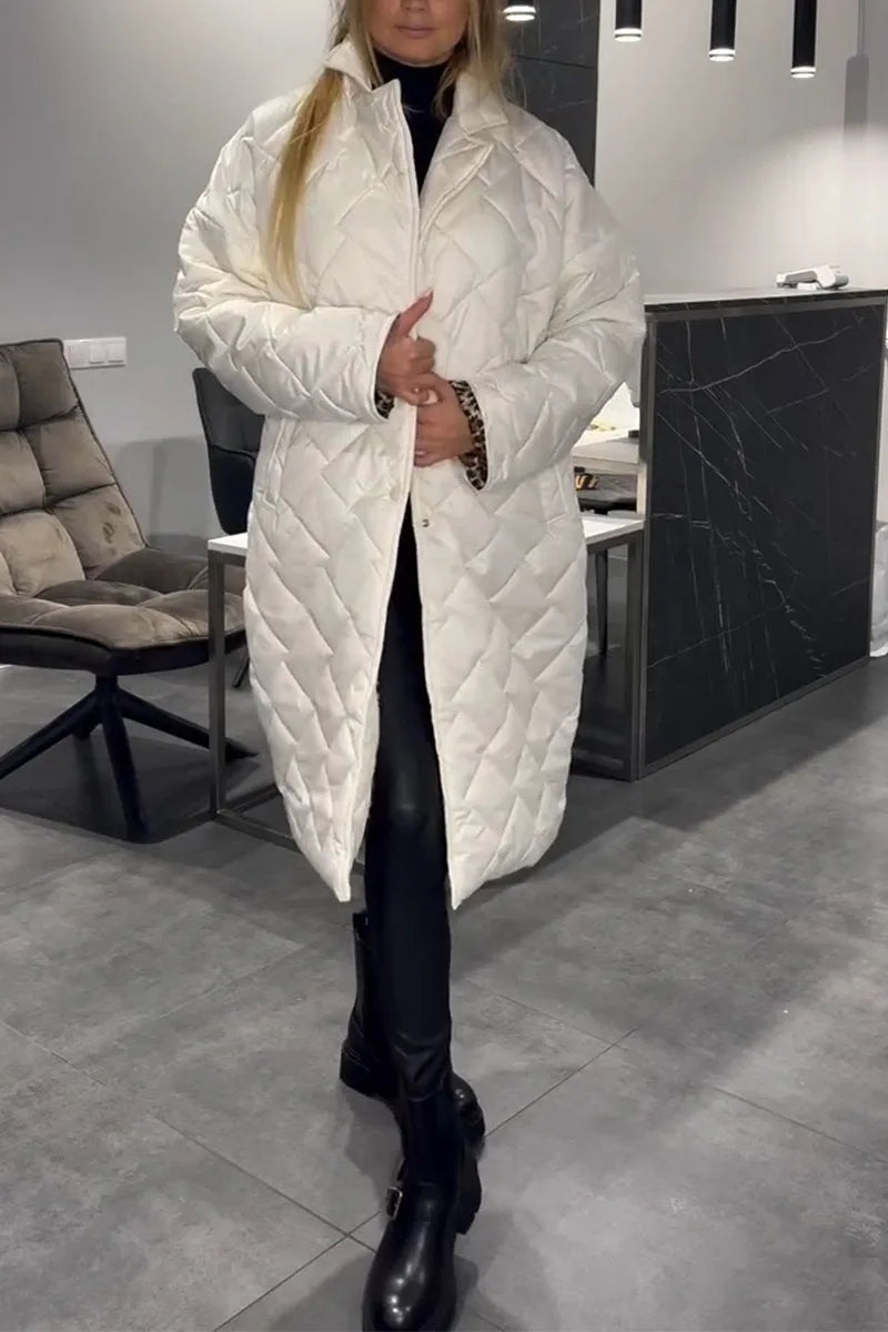 Ava – Reversible quilted coat with leopard print lining