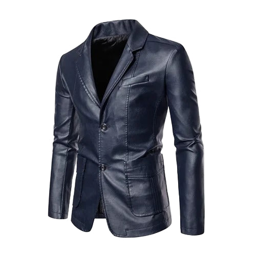 Chaqueta de cuero informal de negocios