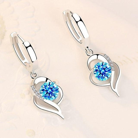 Floral Silver Studs with Zirconia