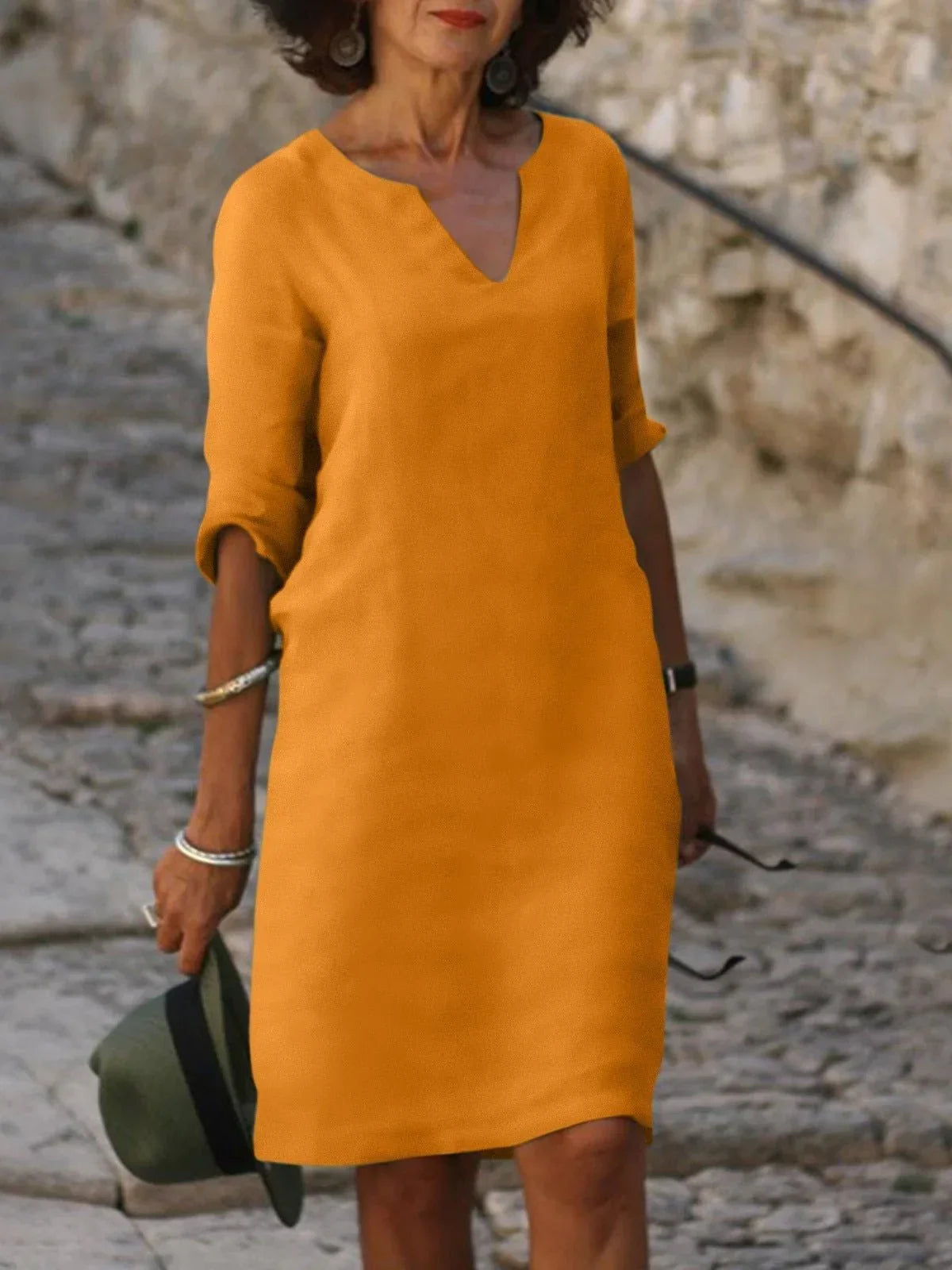 Saoirse™ - V-Neck Dress that Hides the Belly