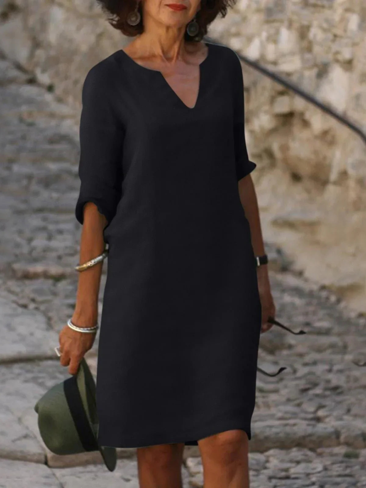 Saoirse™ - V-Neck Dress that Hides the Belly