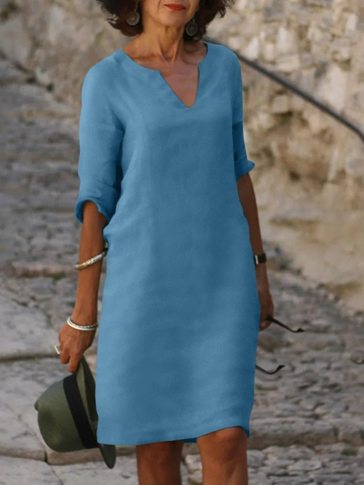 Saoirse™ - V-Neck Dress that Hides the Belly